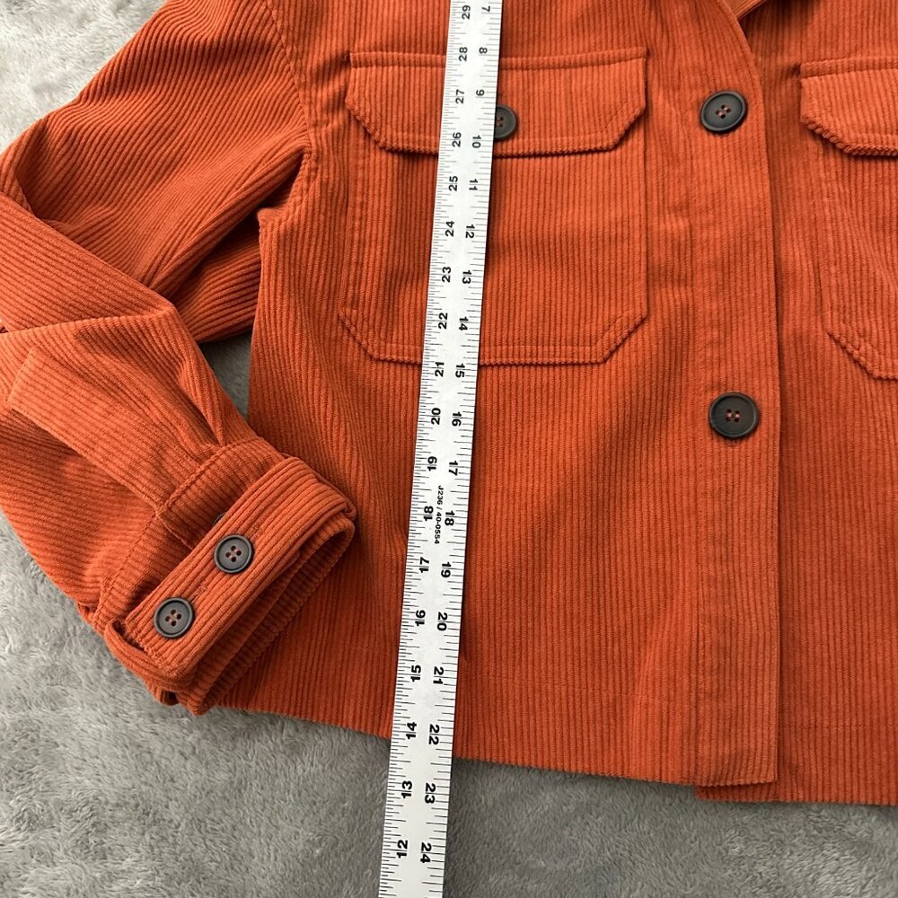 Avec Les Filles Orange Corduroy Shacket Shirt Jacket Women's MEDIUM - Picture 4 of 6